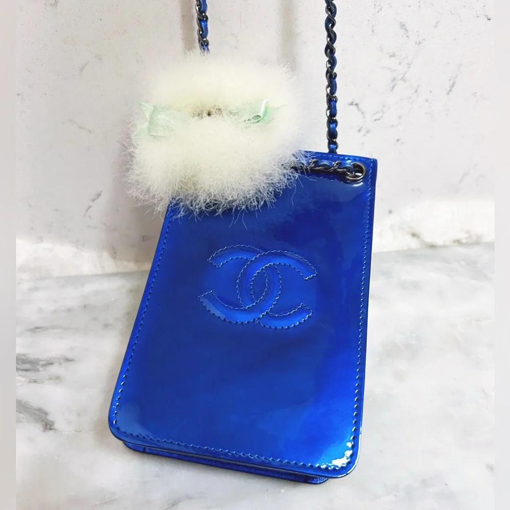 Authentic Chanel ULTRA RARE 04’ Runway Angora, Mint Bow & Pearl CC Brooch / Pin